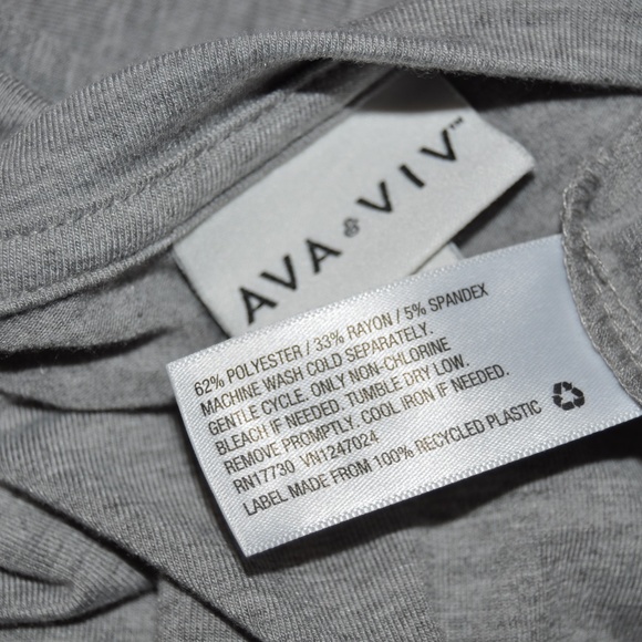 New AVA & VIV Gray Lace-Up Sides T-Shirt Dress F2 - Picture 7 of 8